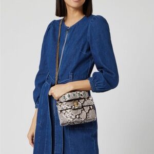 Genuine Kurt Geiger London Mini Kensington X Shoulder/Crossbody Handbag Snake